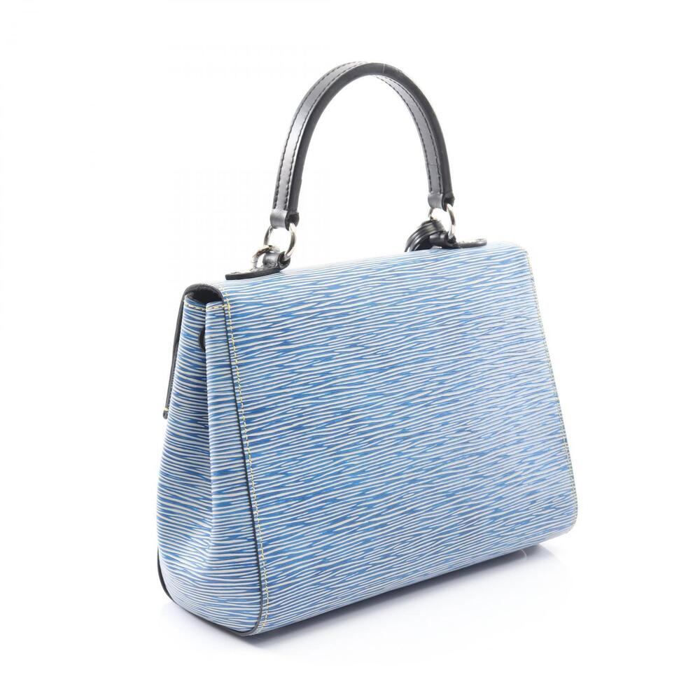 Louis Vuitton Leather Epi Black Denim Handbag Cluny Blue